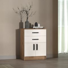 Комод Эконом (Дуб Крафт золотой/Белый текстурный) | фото 3