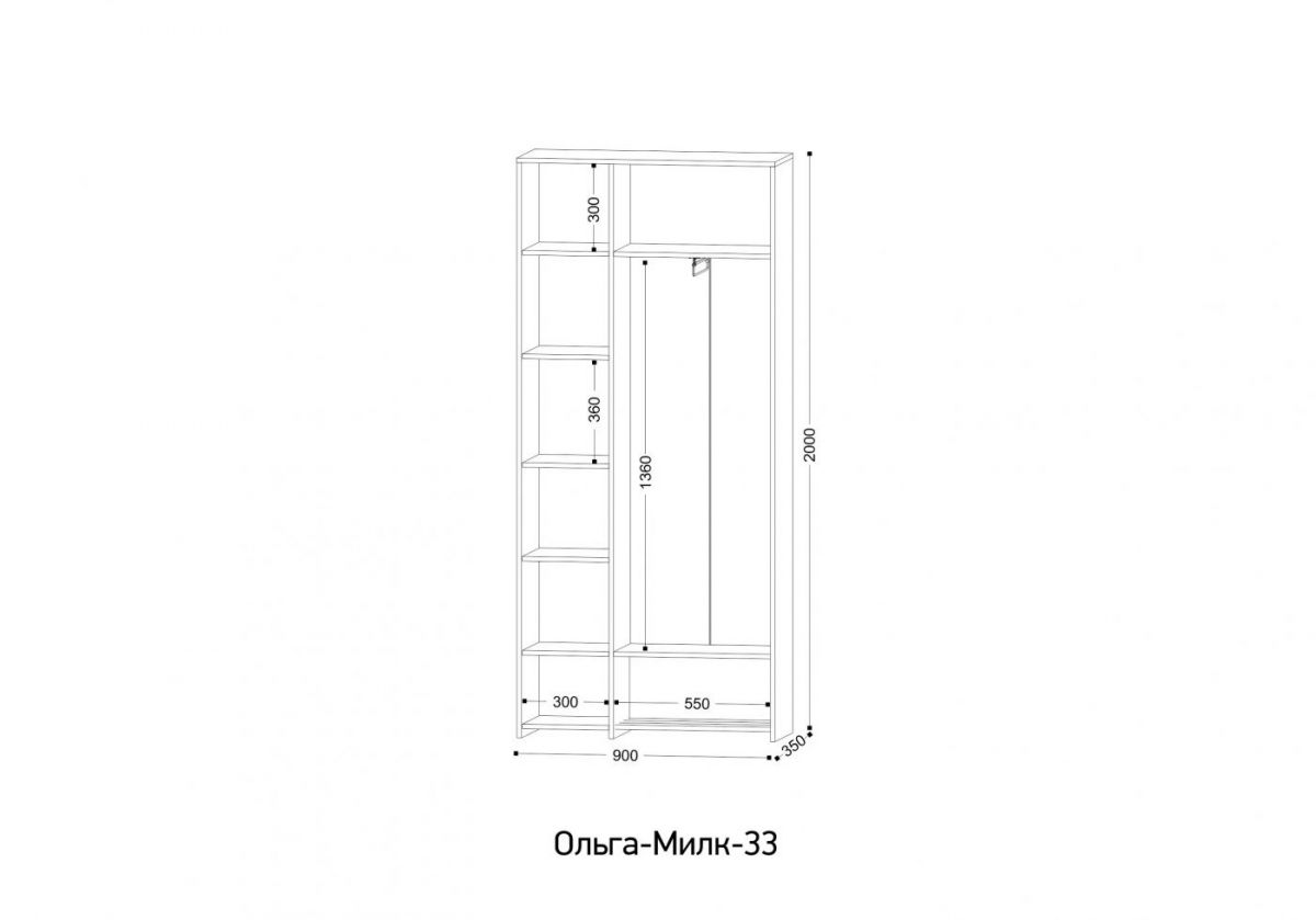 ОЛЬГА-МИЛК 33 Шкаф 3-х створчатый | фото 2