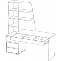 ПИФАГОР Стол компьютерный (дуб вотан/кашемир) | фото 3
