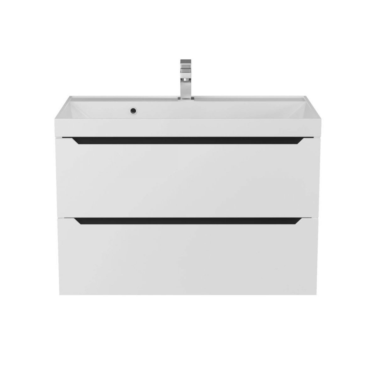 Тумба под раковину Uperwood Tanos 80 см, подвесная, белая/графит | фото 10