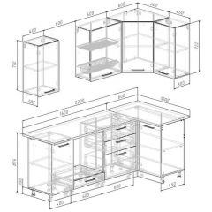 Кухонный гарнитур Белый Глянец 2200*1000 (Стол. 26мм) | фото 2