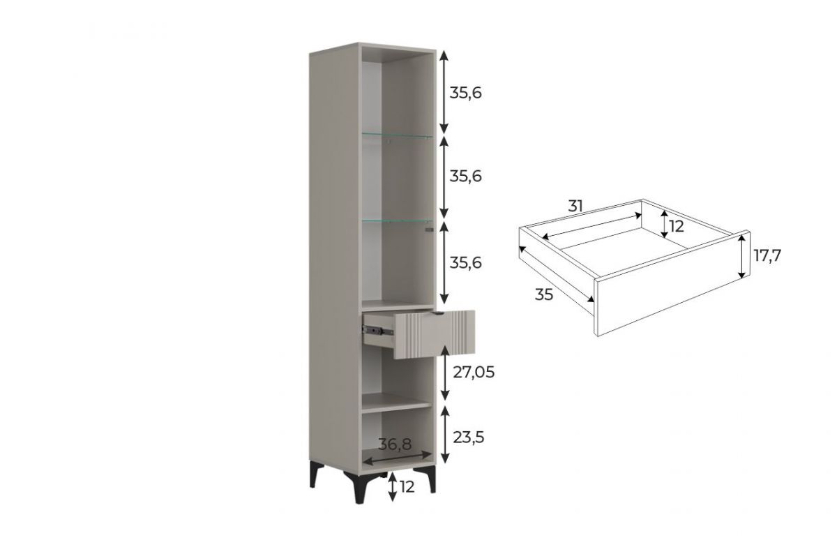 РИЧ Шкаф однодверный со стеклом | фото 3