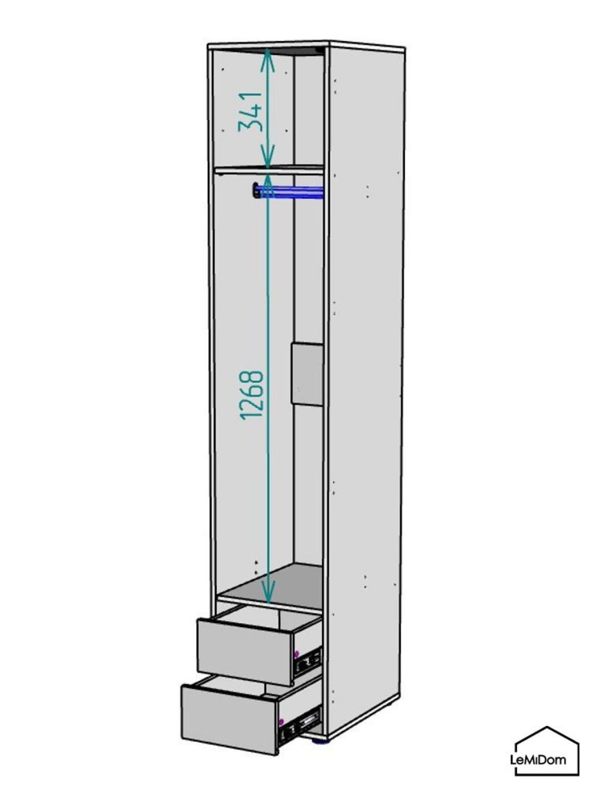 Шкаф Linnea MHR-1PO-3 2050х400х510 (Белый-М 11.1.1) | фото 3